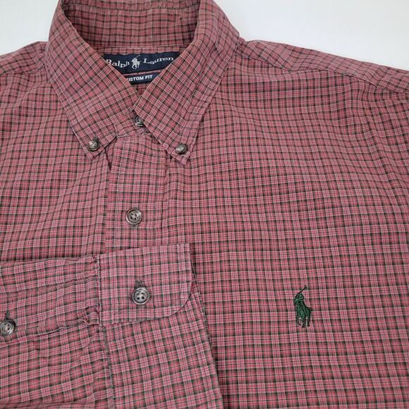 Ralph Lauren Other - Ralph Lauren Custom Fit Men's Red Plaid Cotton Shirt Large‎ Long Sleeve Casual